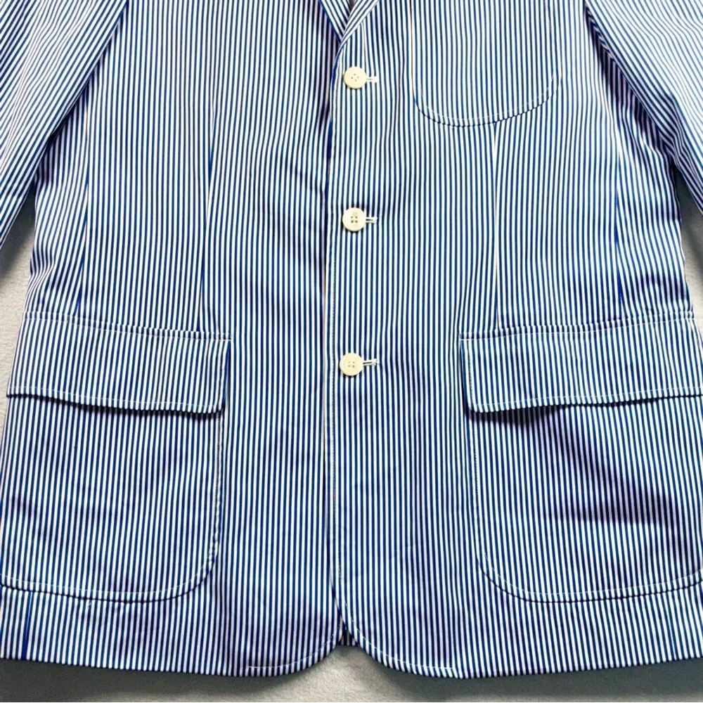 Polo Golf Ralph Lauren Blazer Men’s 44R Blue White Striped Sport Coat Vintage